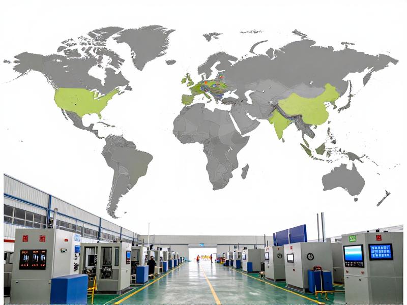 Global logistics map showing strategic stocking locations